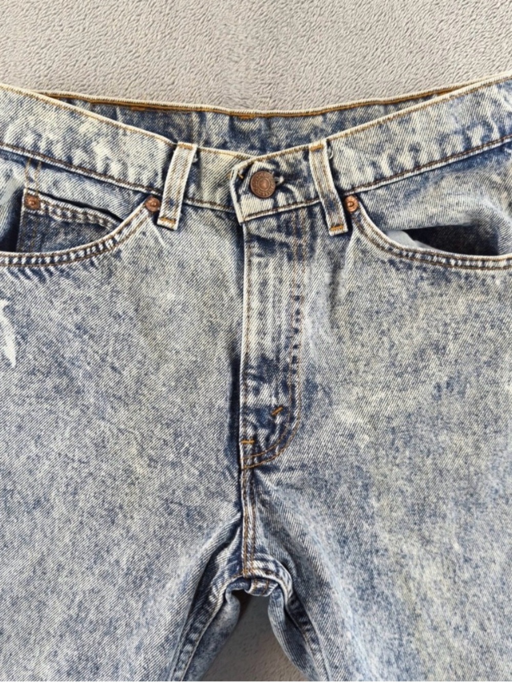 Vintage 80s Levi's Orange Tab Women's Blue Acid-Wash Bootcut Jeans Made in USA - Picture 2 of 11